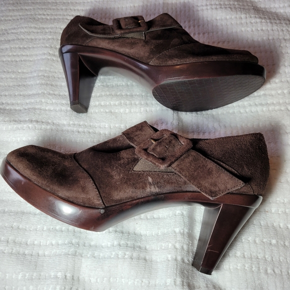 BELLA-VITA BROWN LEATHER/ SUEDE PUMPS SHOES - Picture 9 of 16